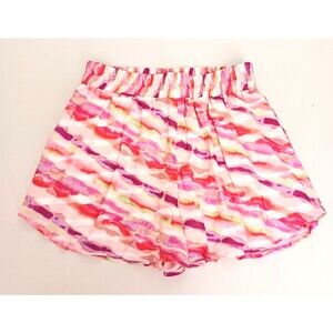 NEW Meet Me In Santorini Pull On Shorts Elastic Waist Bright Swirl Print Sz M
